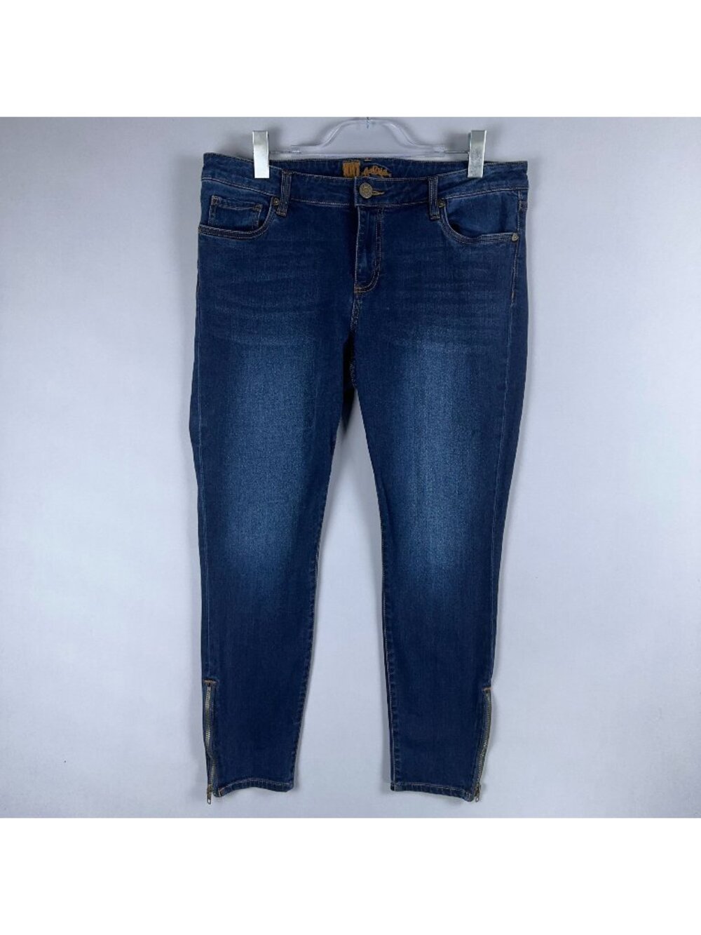 Kut From The Kloth Jeans Size 14 Skinny Blue Dark Wash Distinctive Ankle Zippers